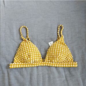 Vitamin A Vichy Marigold Moss Check Bikini Top Honeycomb